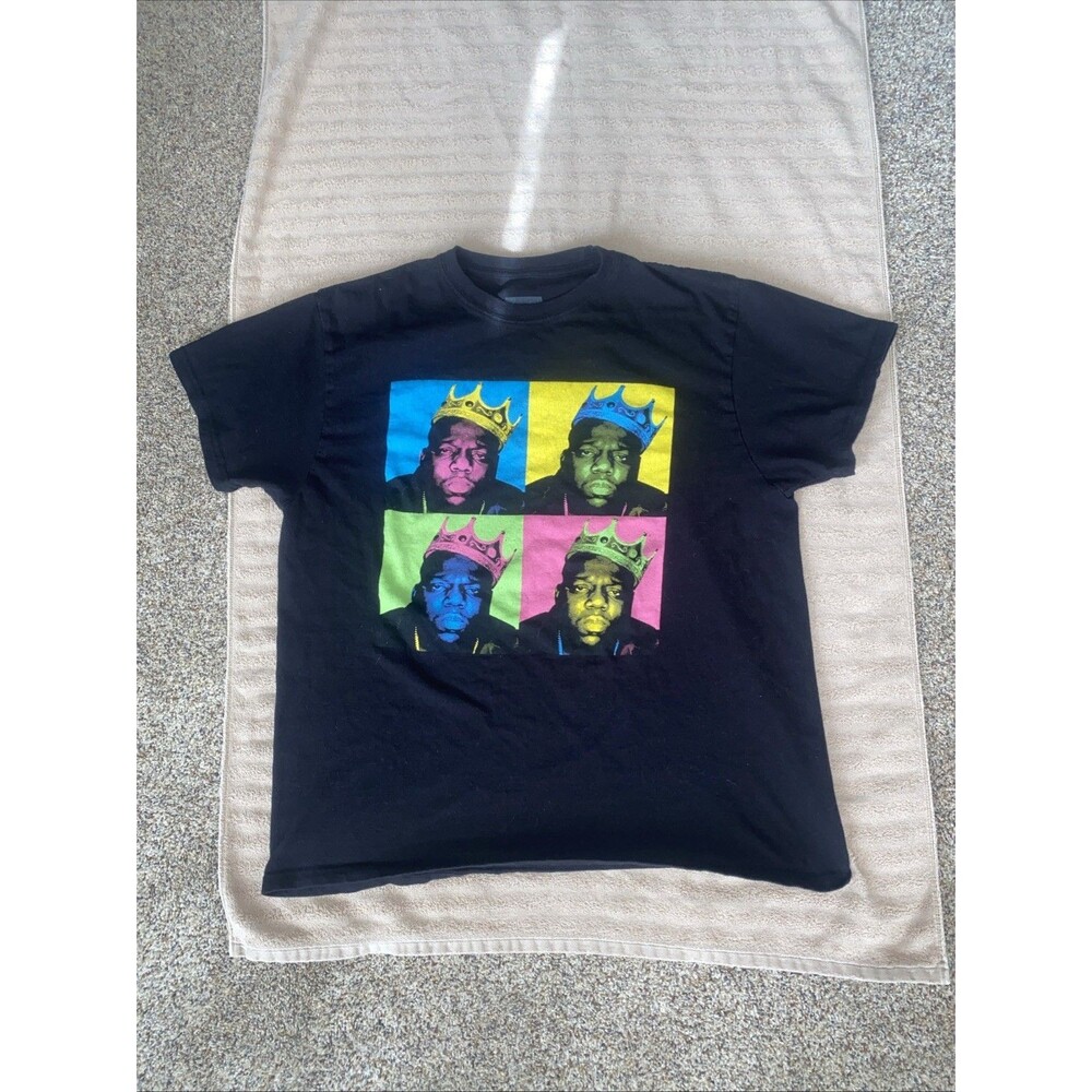 Notorious BIG Classic Multicolored Crown Graphic T-shirt Size L Hip Hop Rap Tee